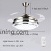 Fandian 42Inch Modern Ceiling Light with Fans Remote Control Retractable Blades for Living Room Bedroom Restaurant  Silver Color with Silent Motor (42In-1) - B07DXQR69F